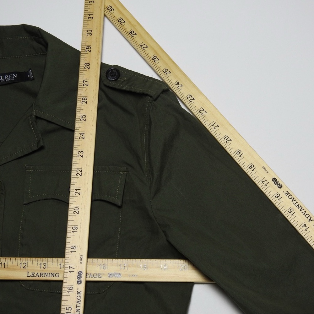 Lauren Ralph Lauren Belted Cotton Twill Field Jacket Size 10 - Picture 15 of 15